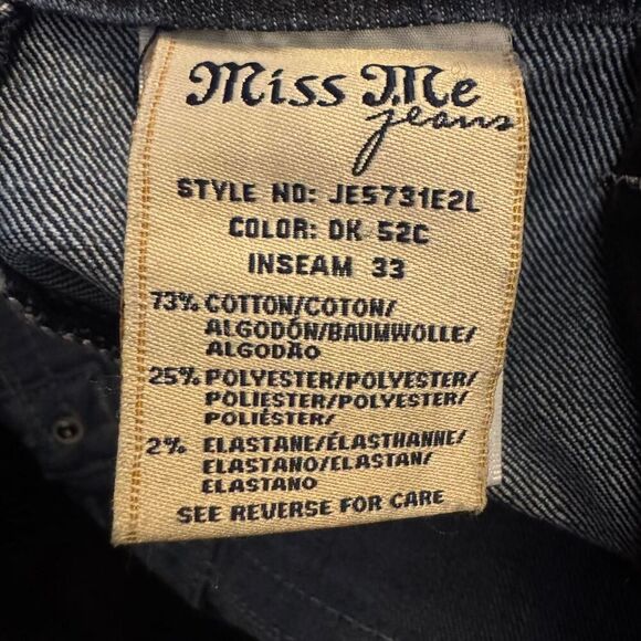 Miss Me Jeans Women’s 30 Easy Boot Cut Bling Flap Pockets JE5731E2L Denim - Picture 6 of 8